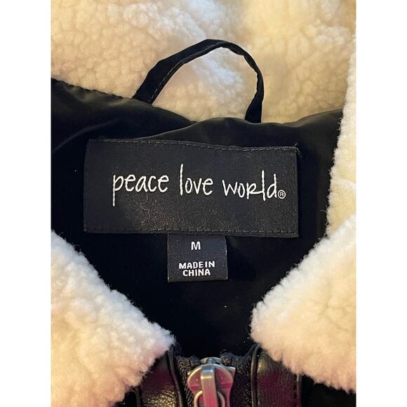 Peace Love World Black Label Sherpa Showstopper Coat Size Medium NWOT - Picture 12 of 14